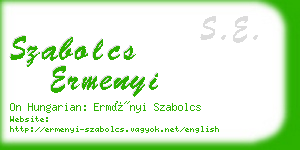 szabolcs ermenyi business card